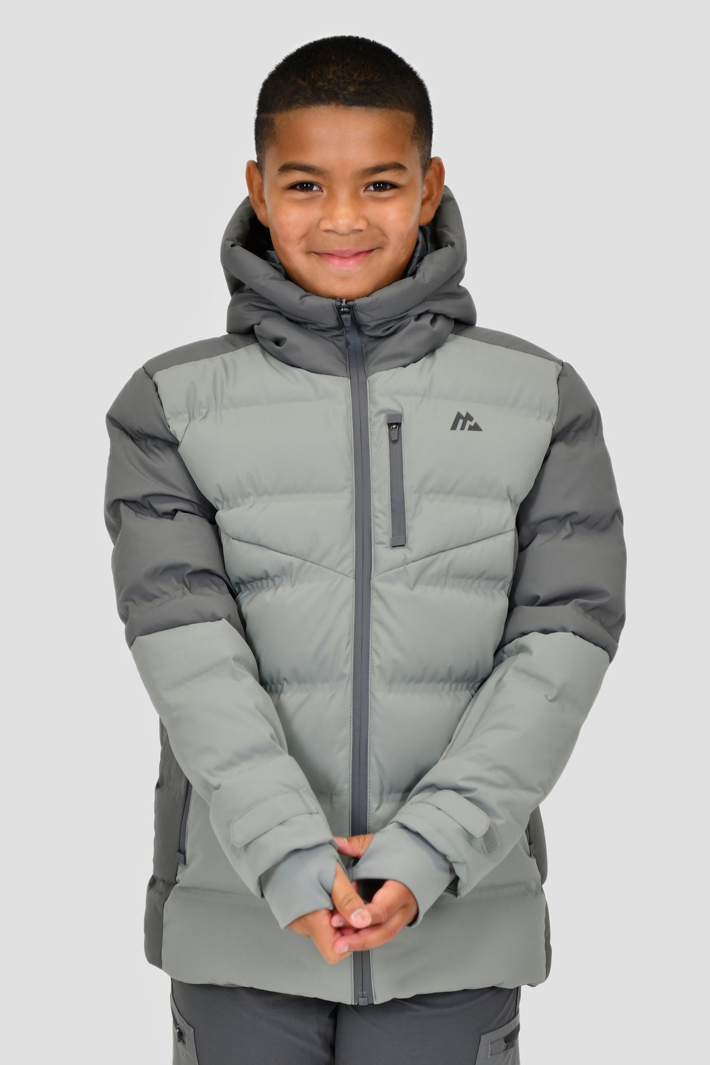 Junior Descent Down Jacket - Cement Grey/Platinum Grey