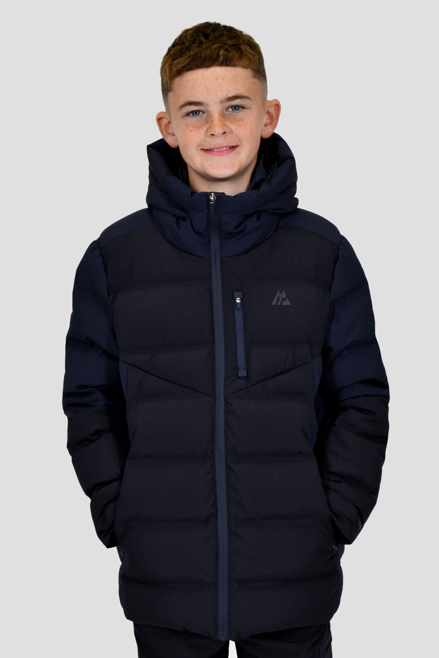 Boys down jacket with hood best sale