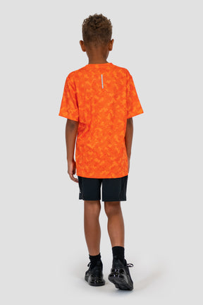 Junior Descent Print T-Shirt - Valencia/Deep Orange