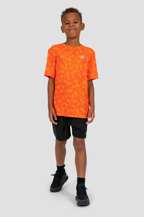 Junior Descent Print T-Shirt - Valencia/Deep Orange