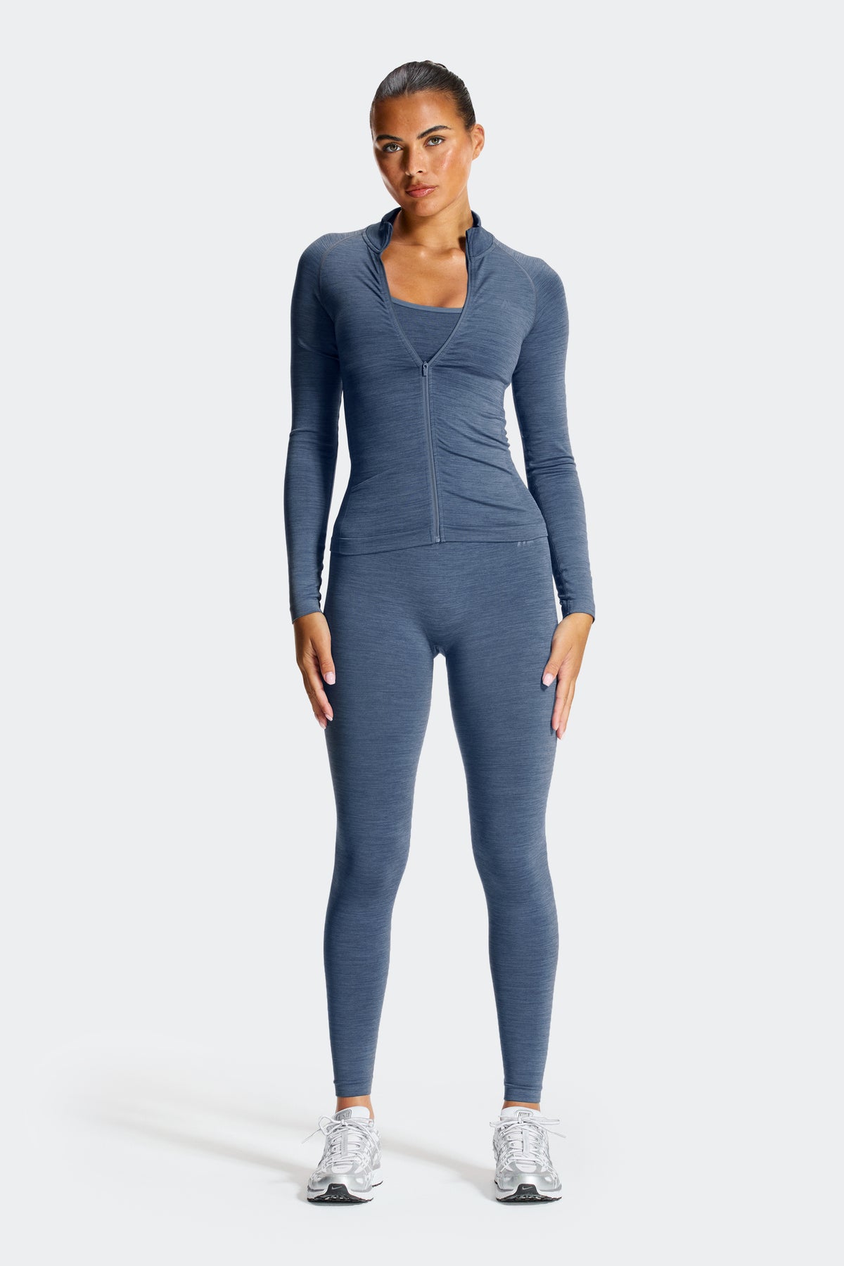 Trail Seamless Bra - Greyed Indigo Marl