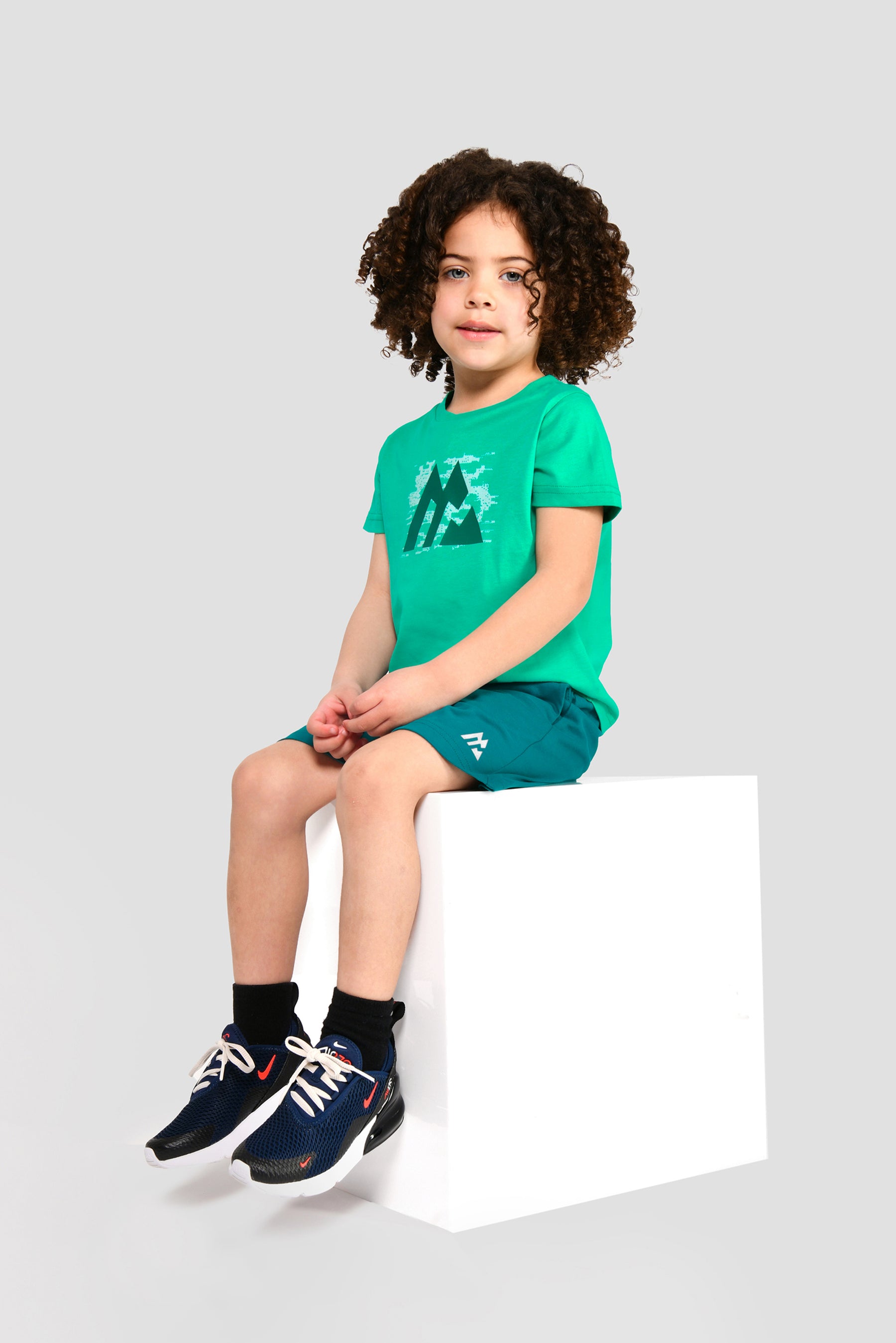 Infants Digi Hex T-Shirts/Short Set - Mountain Meadow/Deep Sea