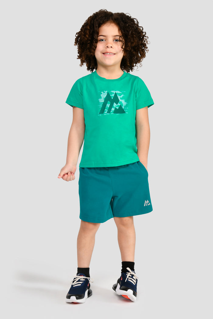 Infants Digi Hex T-Shirts/Short Set - Mountain Meadow/Deep Sea