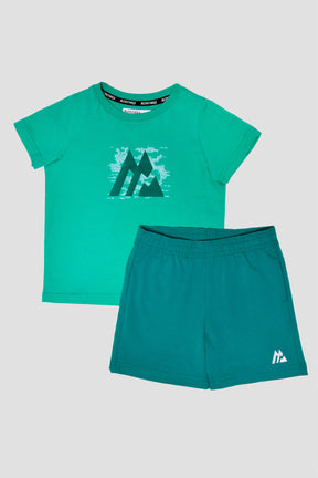 Infants Digi Hex T-Shirts/Short Set - Mountain Meadow/Deep Sea