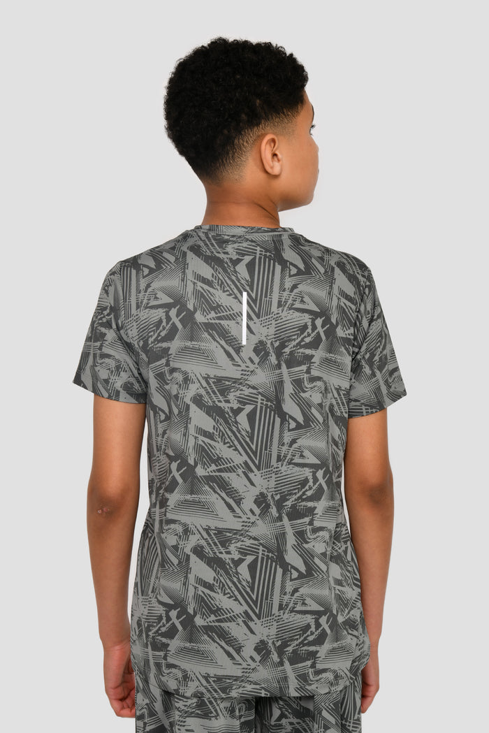 Junior Digi Abstract T-Shirt - Cement Grey/Platinum Grey