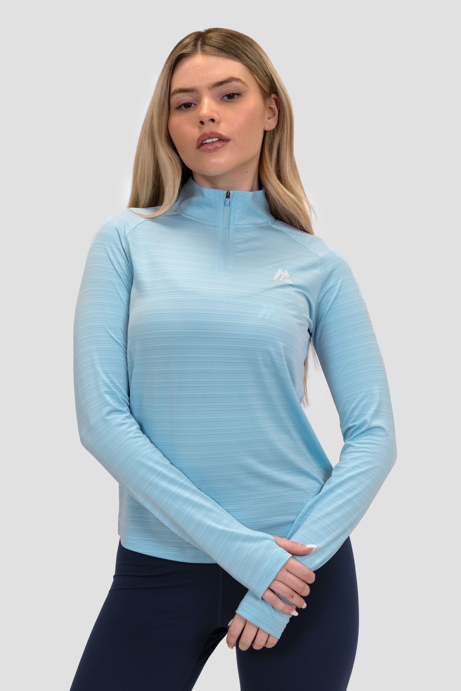 Baby blue half zip sale