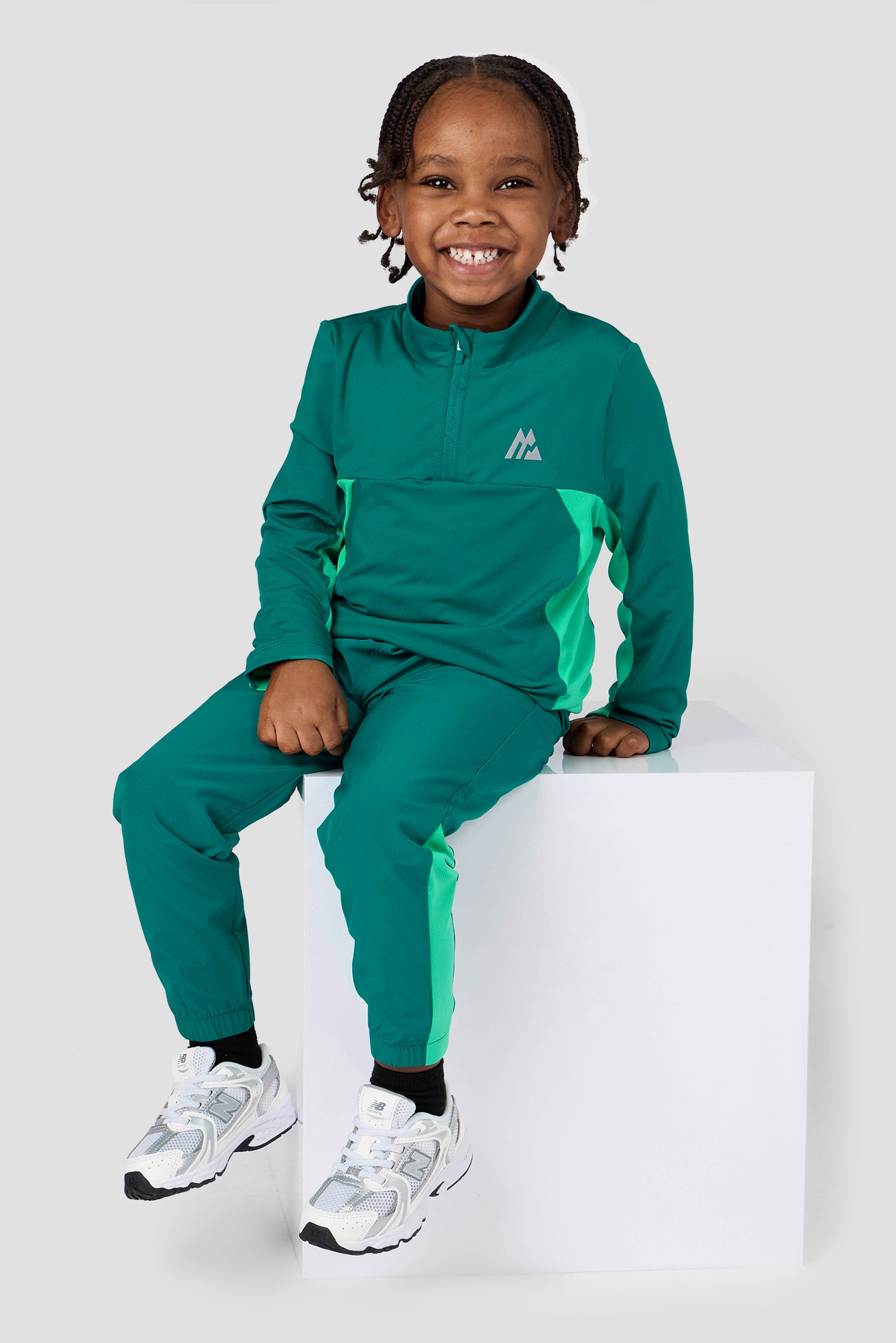 Infant Boys Peak 2.0 1/4 Zip/Pant Set - Lagoon Green/Mint Blue