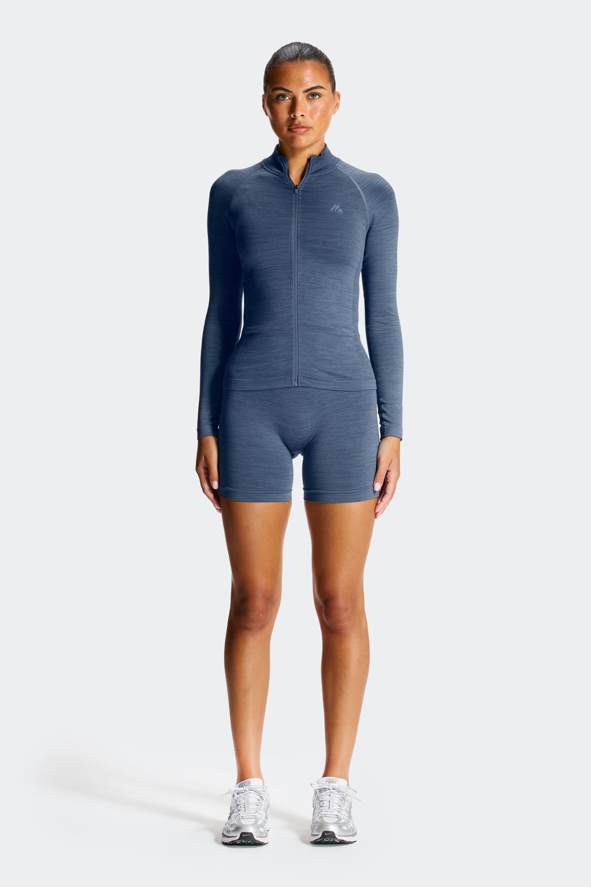 Trail Seamless Full Zip - Greyed Indigo Marl