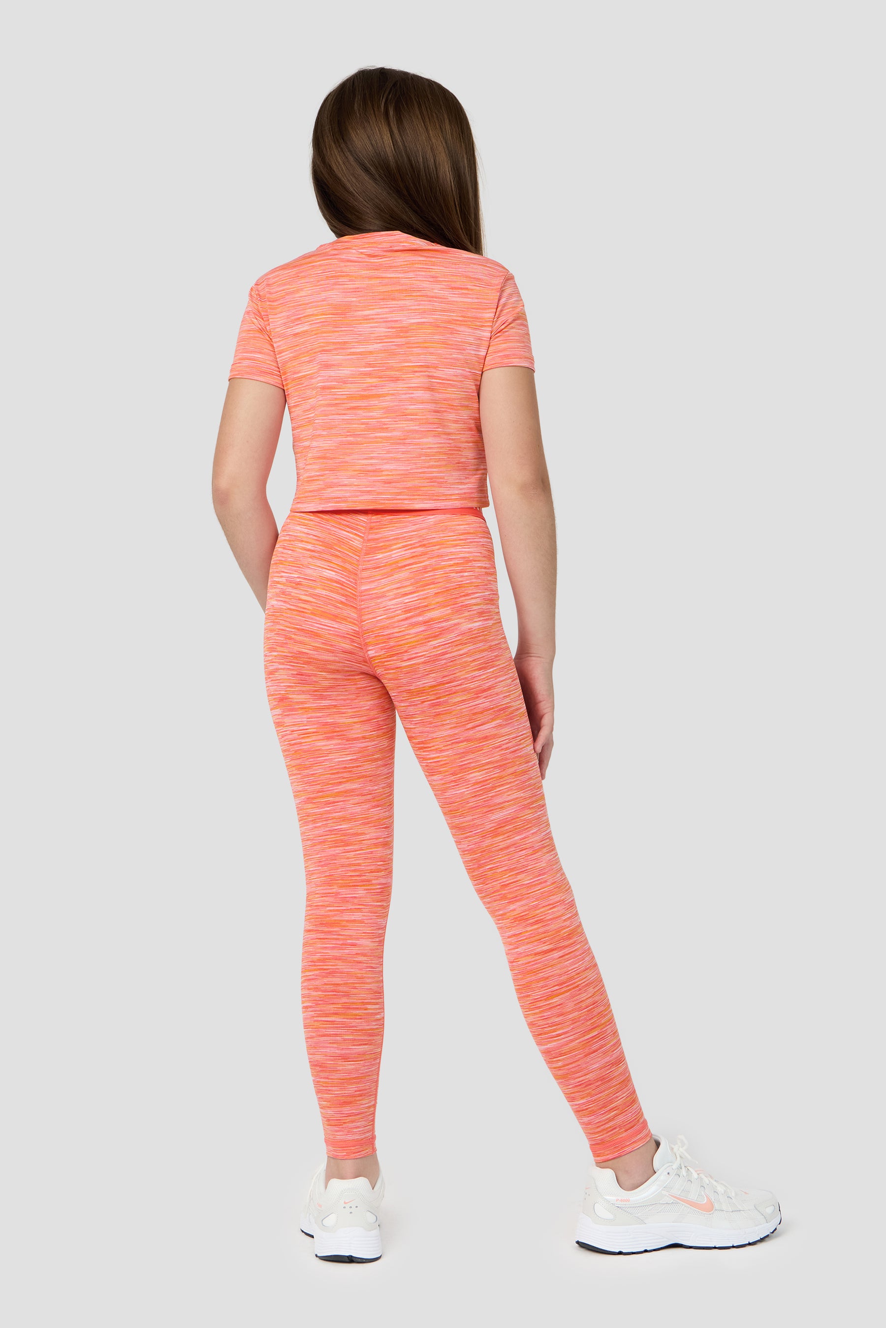 Girls Trail Icon Leggings - Orange/Pink