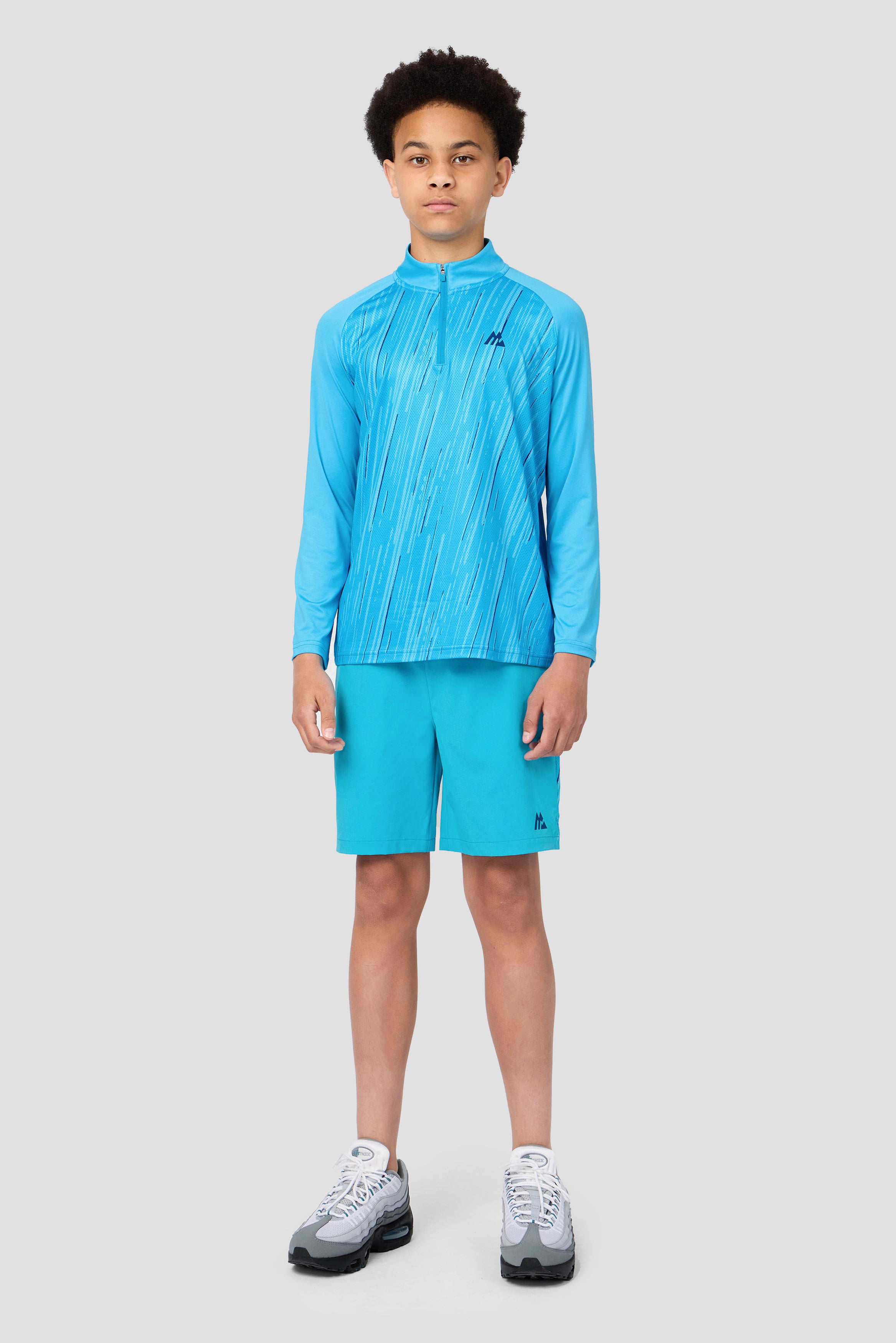 Montirex Boys Vigour 1/4 Zip Sportswear - Maya Blue Gymwear