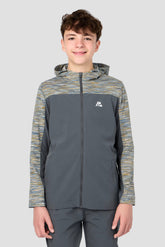 Boys Trail Windbreaker - Grey/Blue/Orange