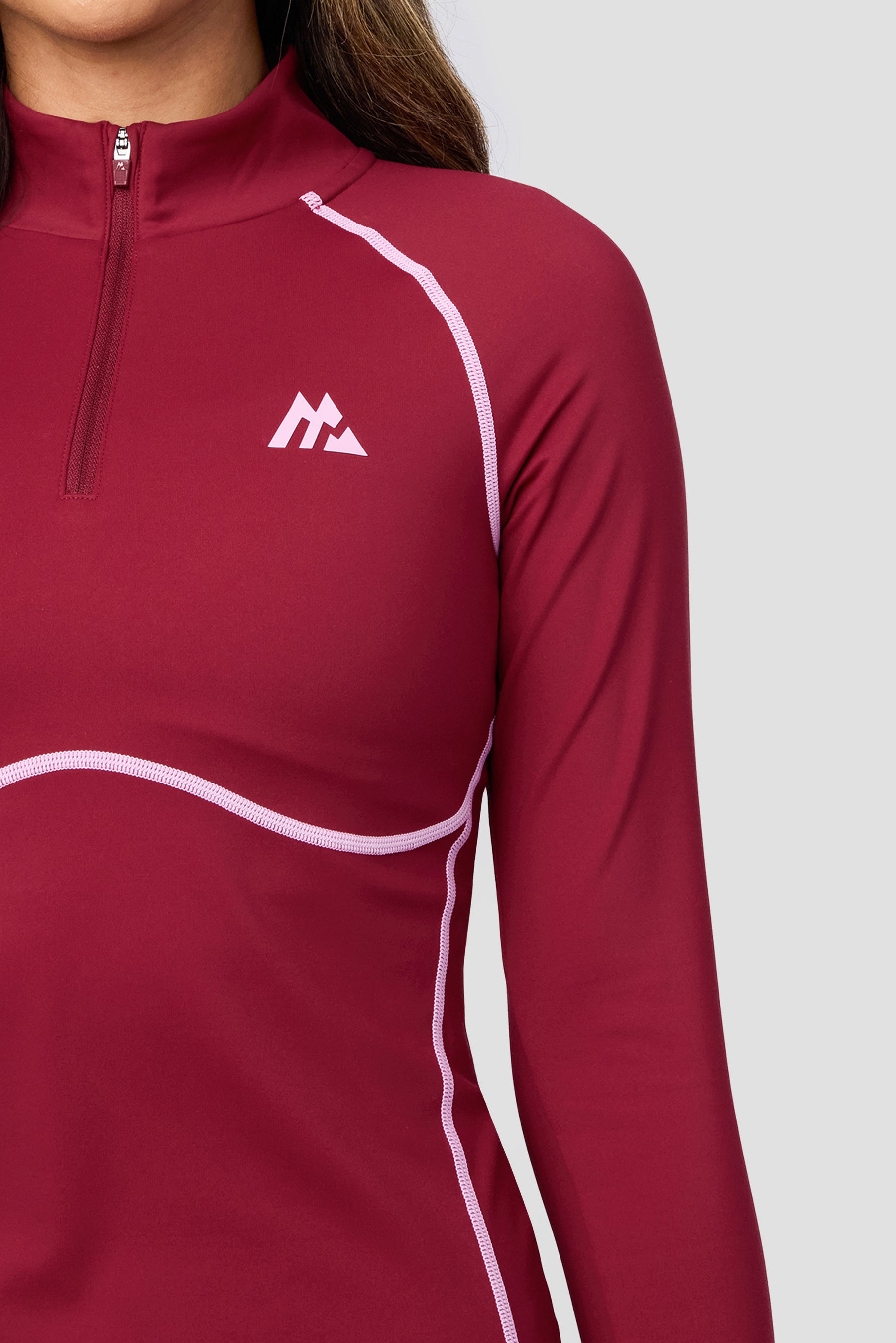 Accolade 1/4 Zip - Dark Crimson/Rosella