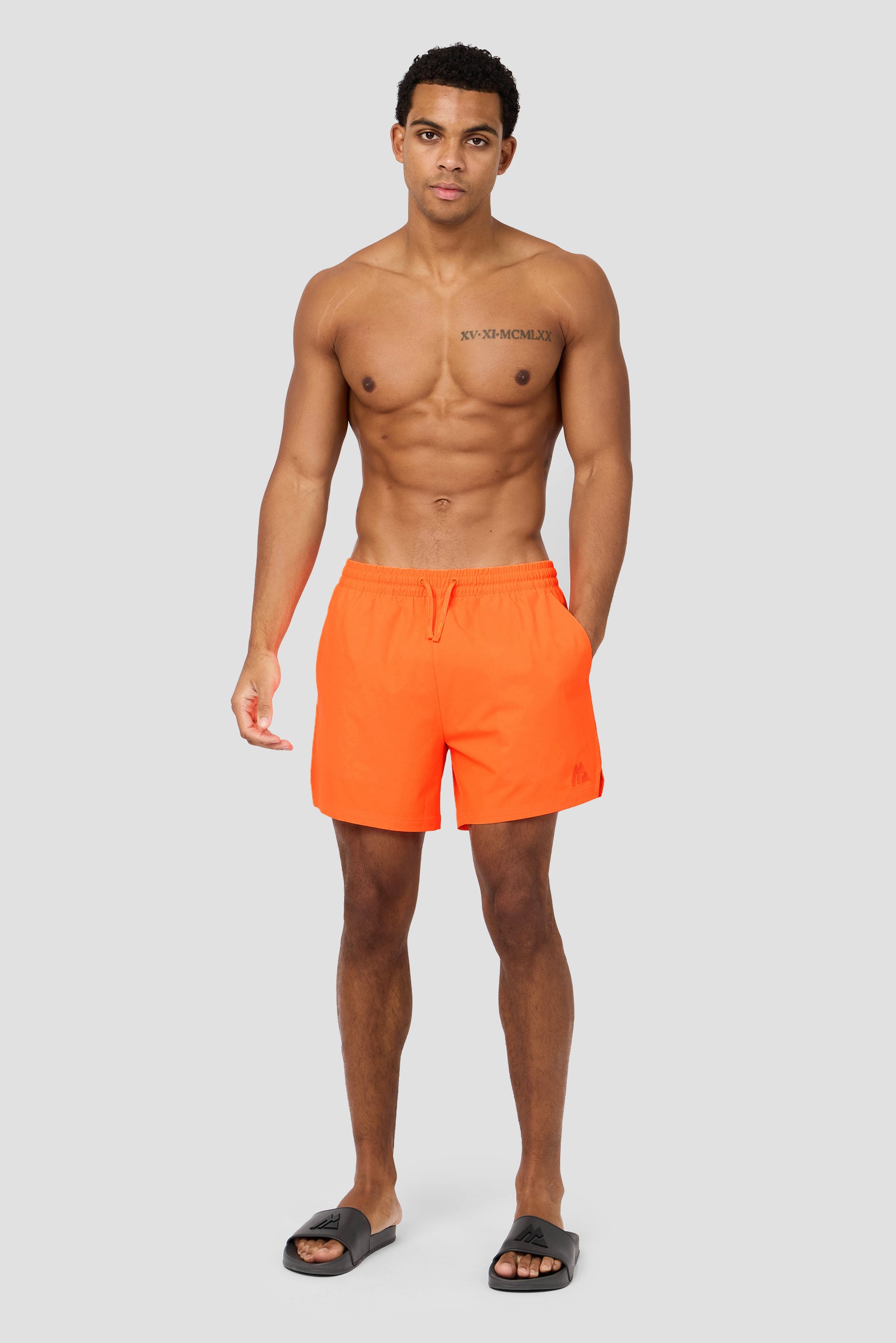 Monogram Swim Short - Fiery Orange