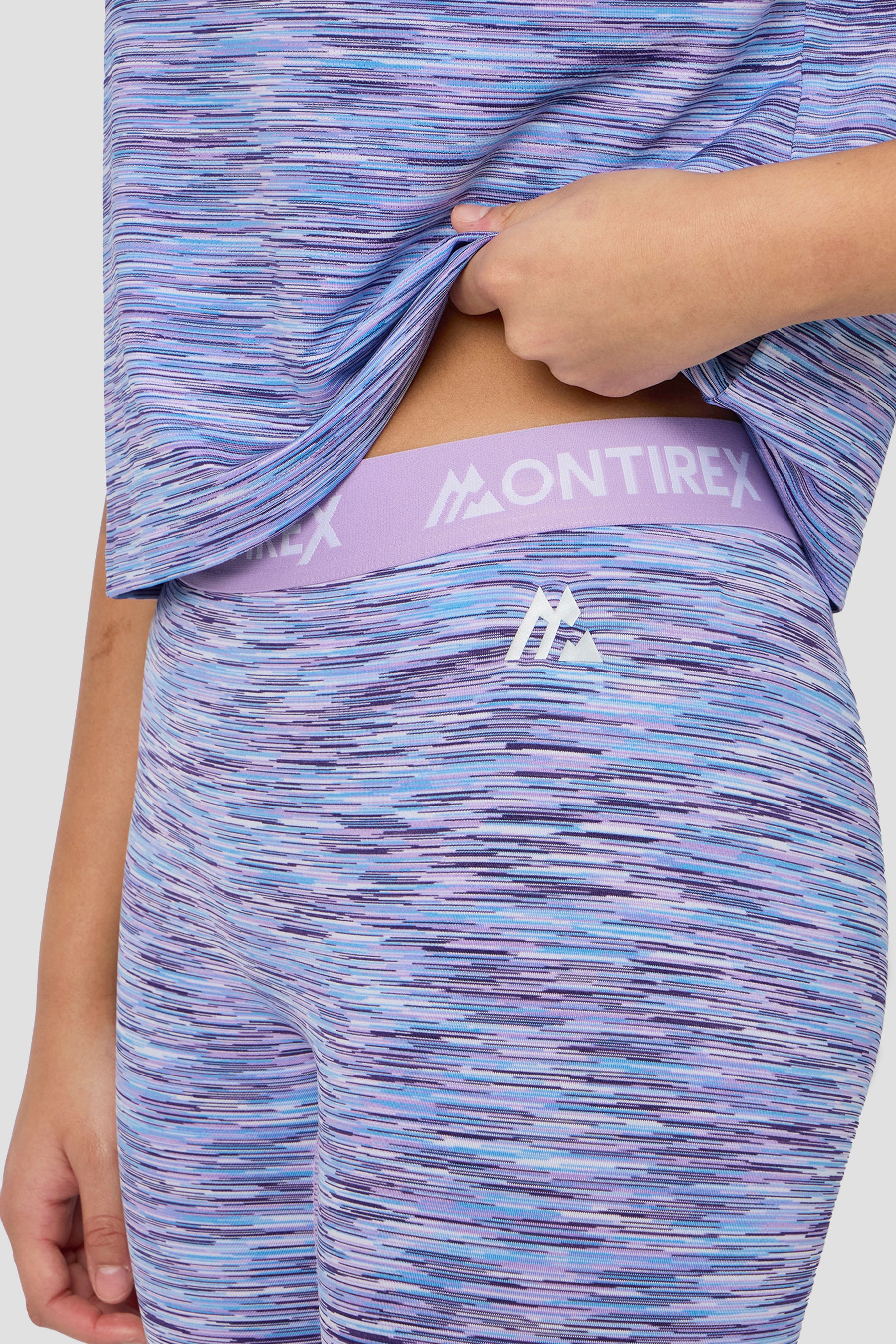 Girls Trail Icon Legging - Lilac/Blue/White