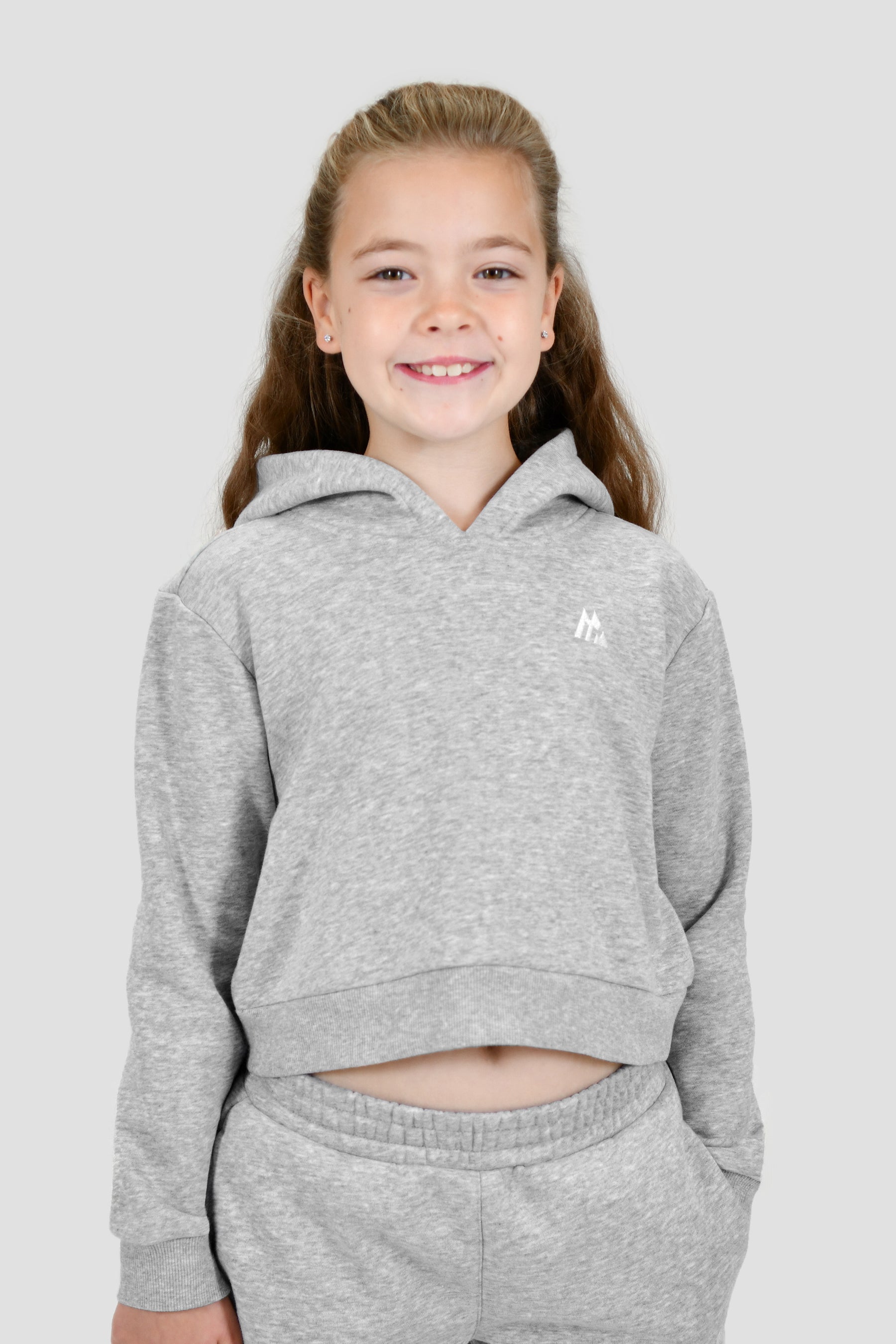 Girls Essence Hood - Platinum Grey Marl