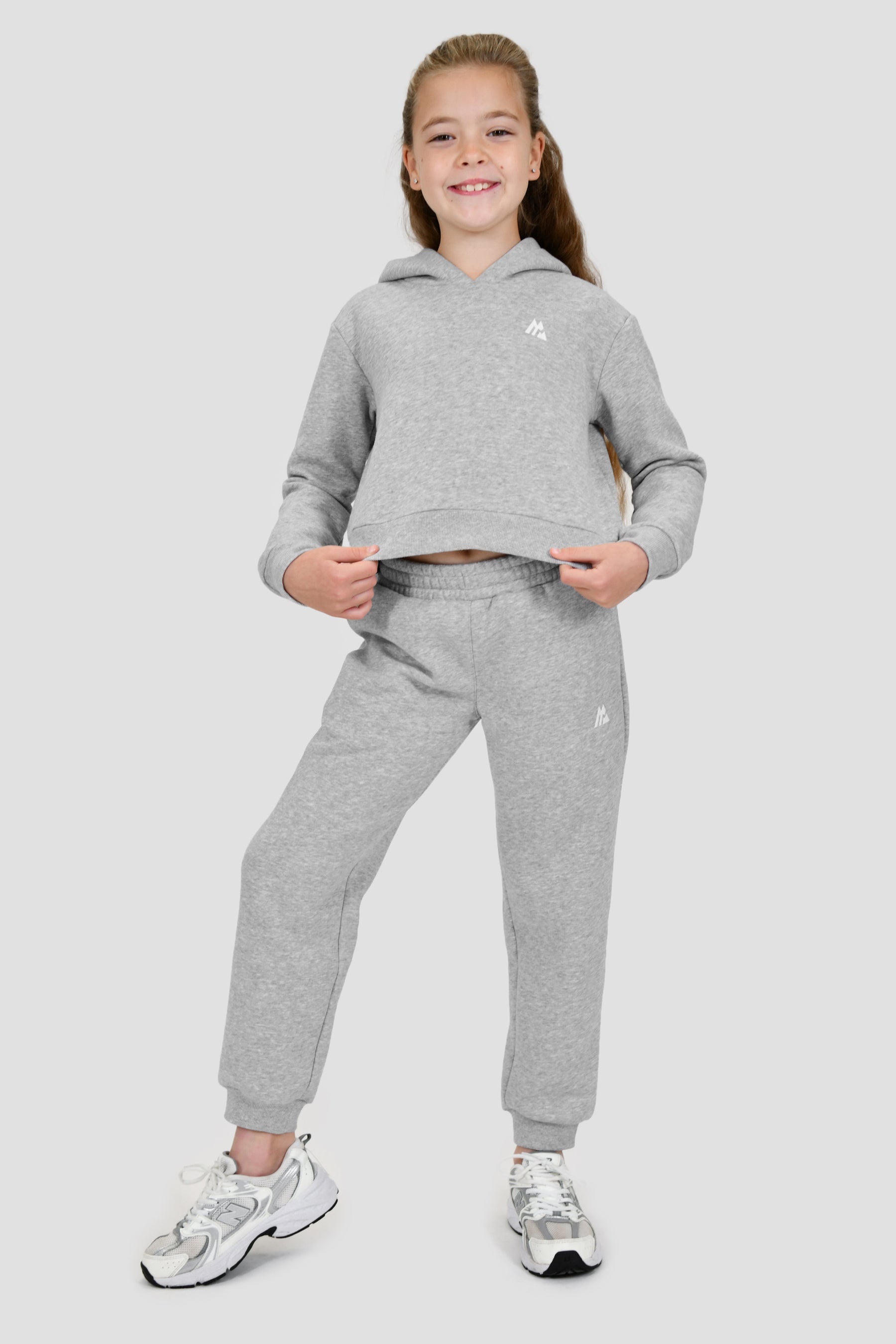 Girls Essence Hood - Platinum Grey Marl