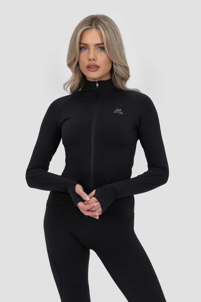 Evolve Seamless Full Zip Jacket - Black