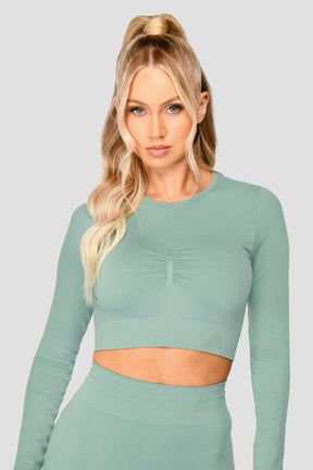 Women's Evolve Seamless Crop - Jade