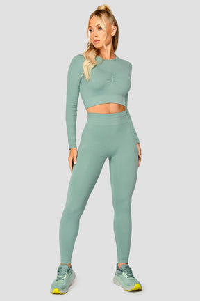 Women's Evolve Seamless Crop - Jade