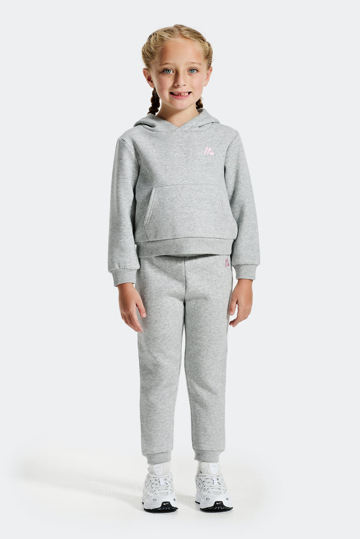 Infant Girls Joy Hood/Jogger Set - Grey Marl/Candy Floss