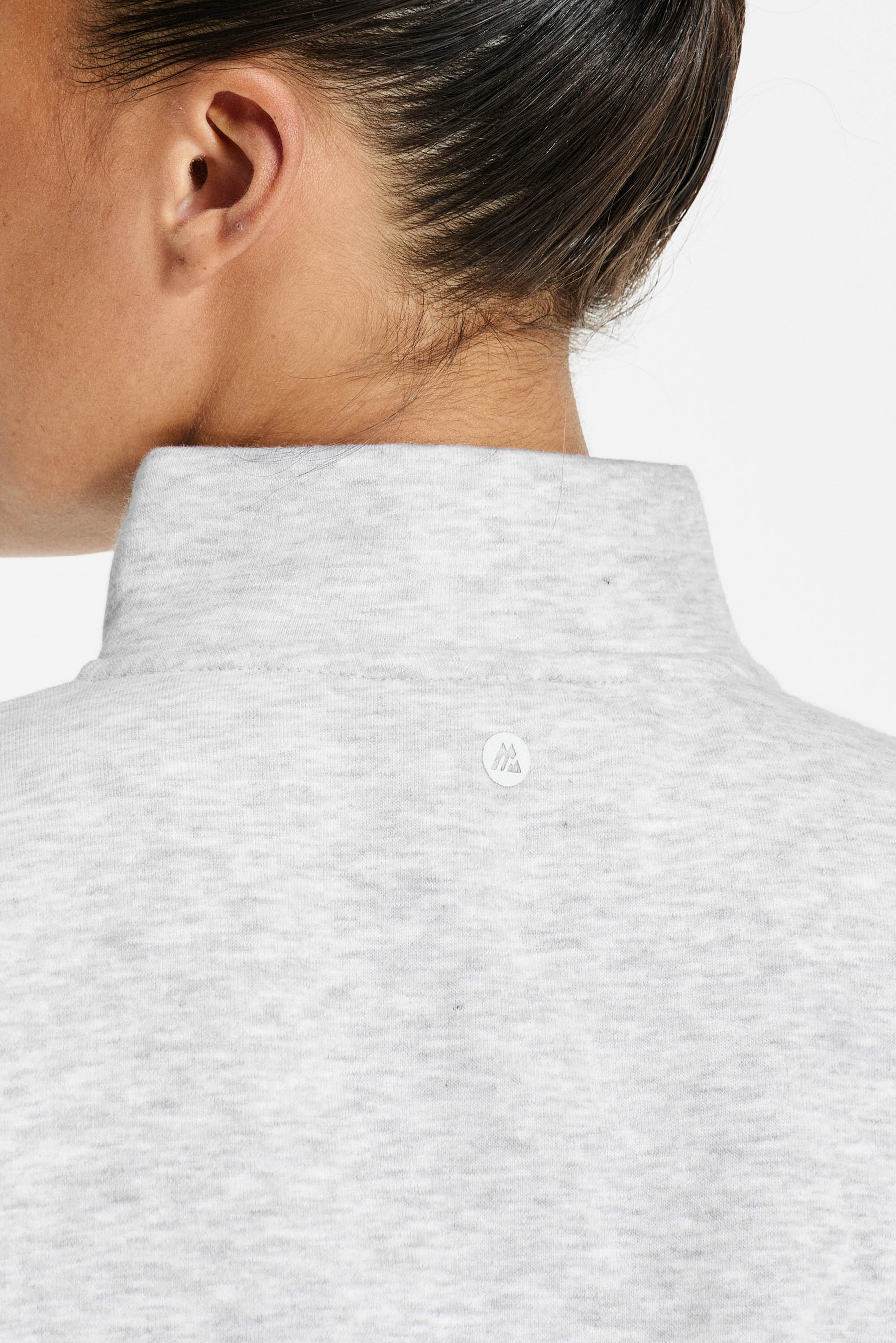 Track Graphic 1/4 Zip - Grey Marl/Poppy Red