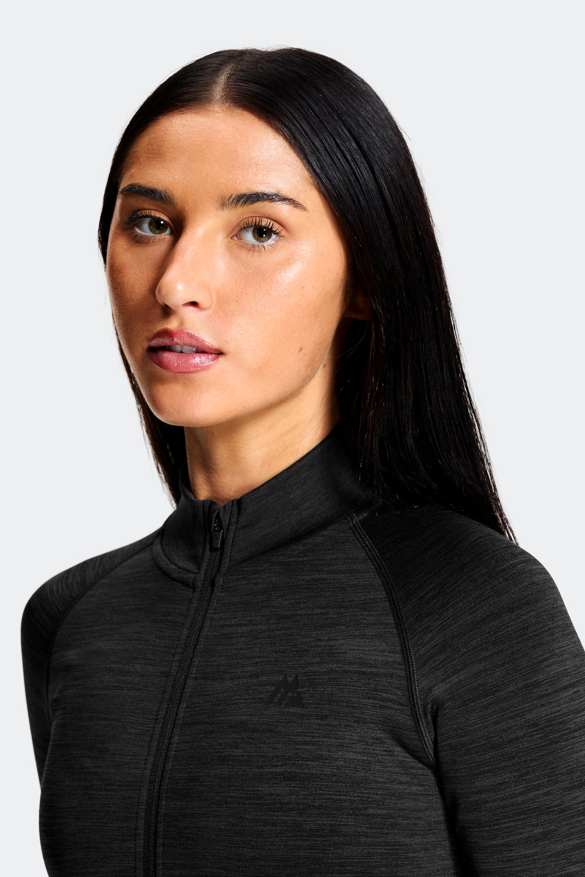 Trail Seamless Full Zip - Black Marl