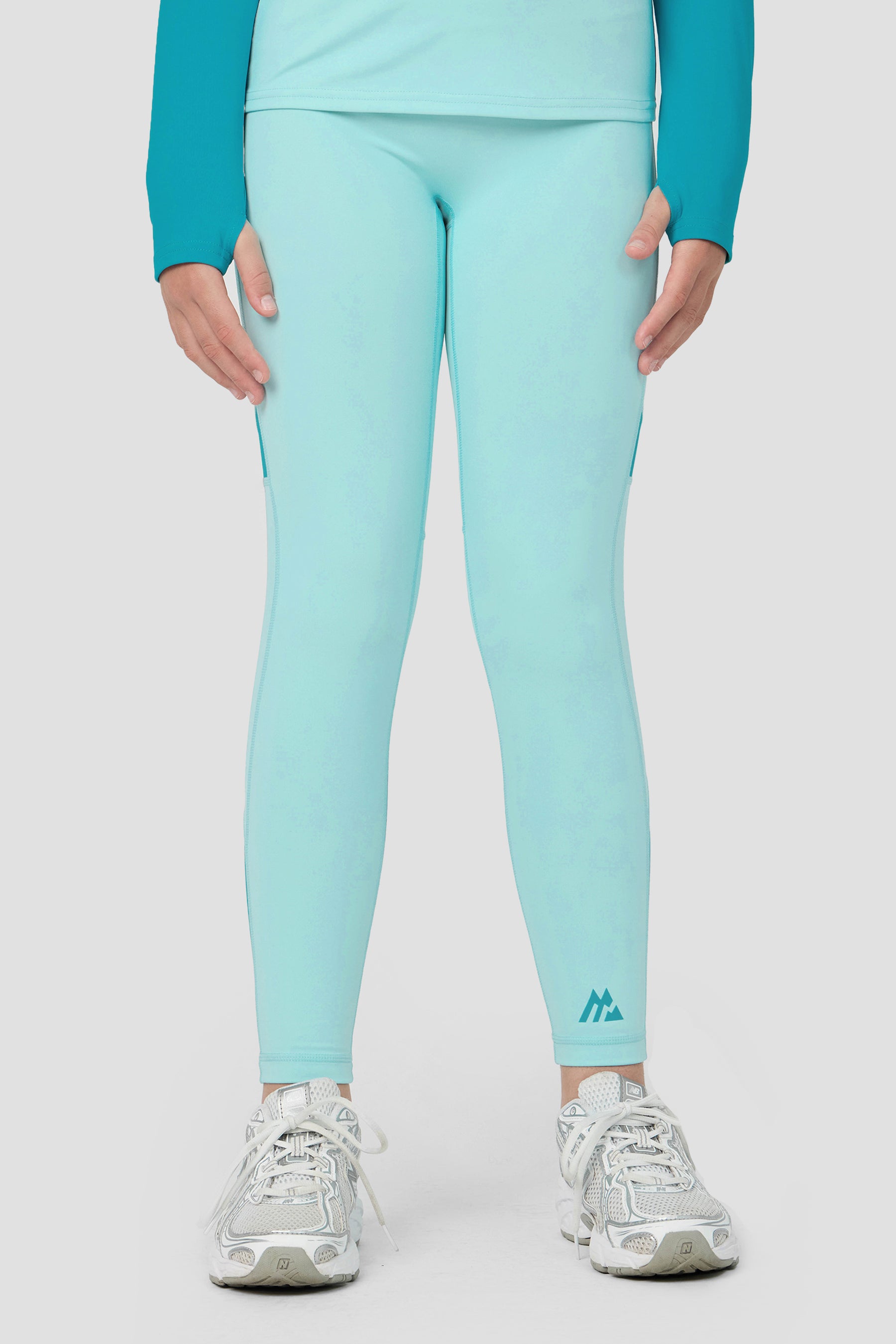 Girls Dash Leggings - Arctic Blue/Pacific