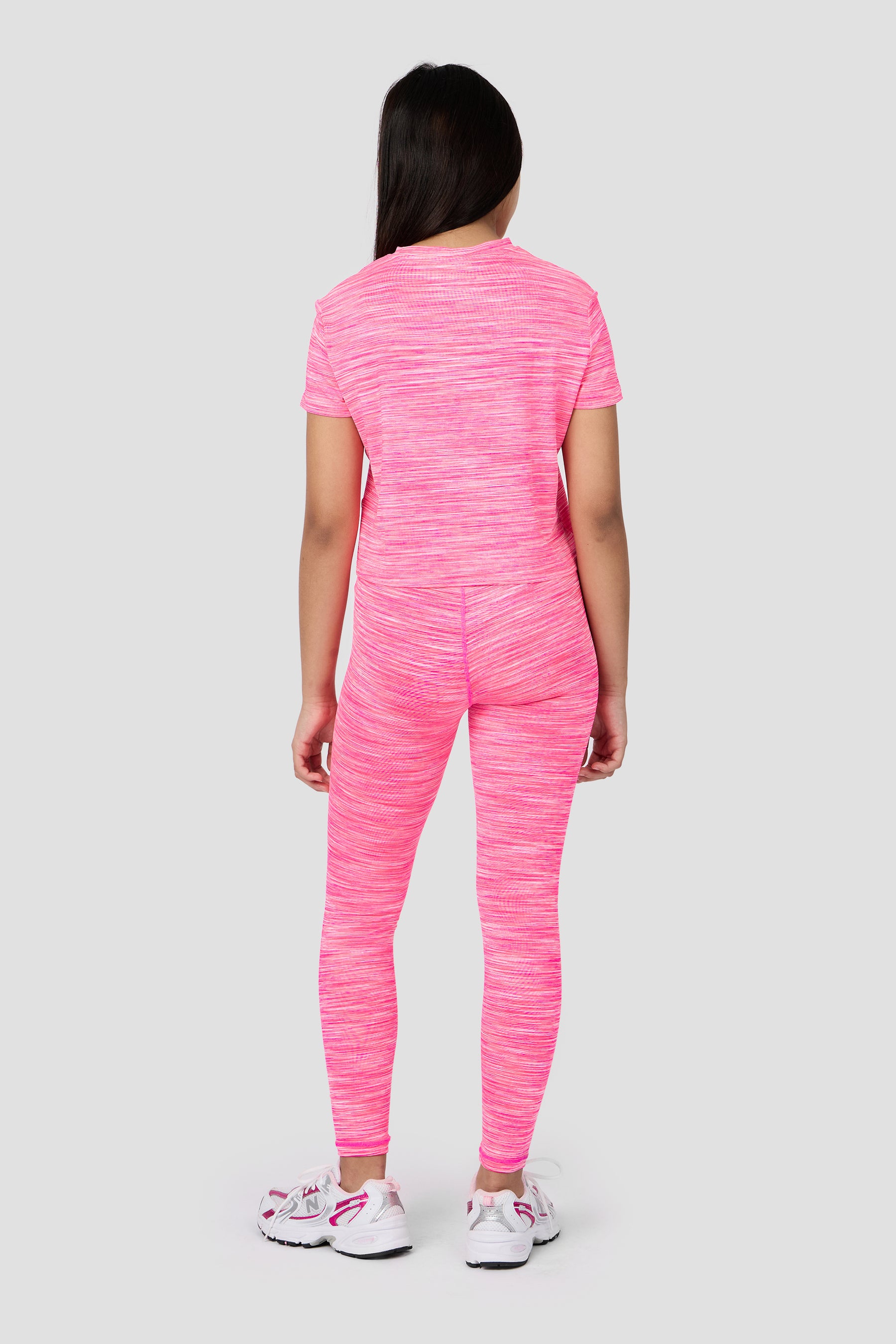 Girls Trail Icon Legging - Neon Pink Multi/White