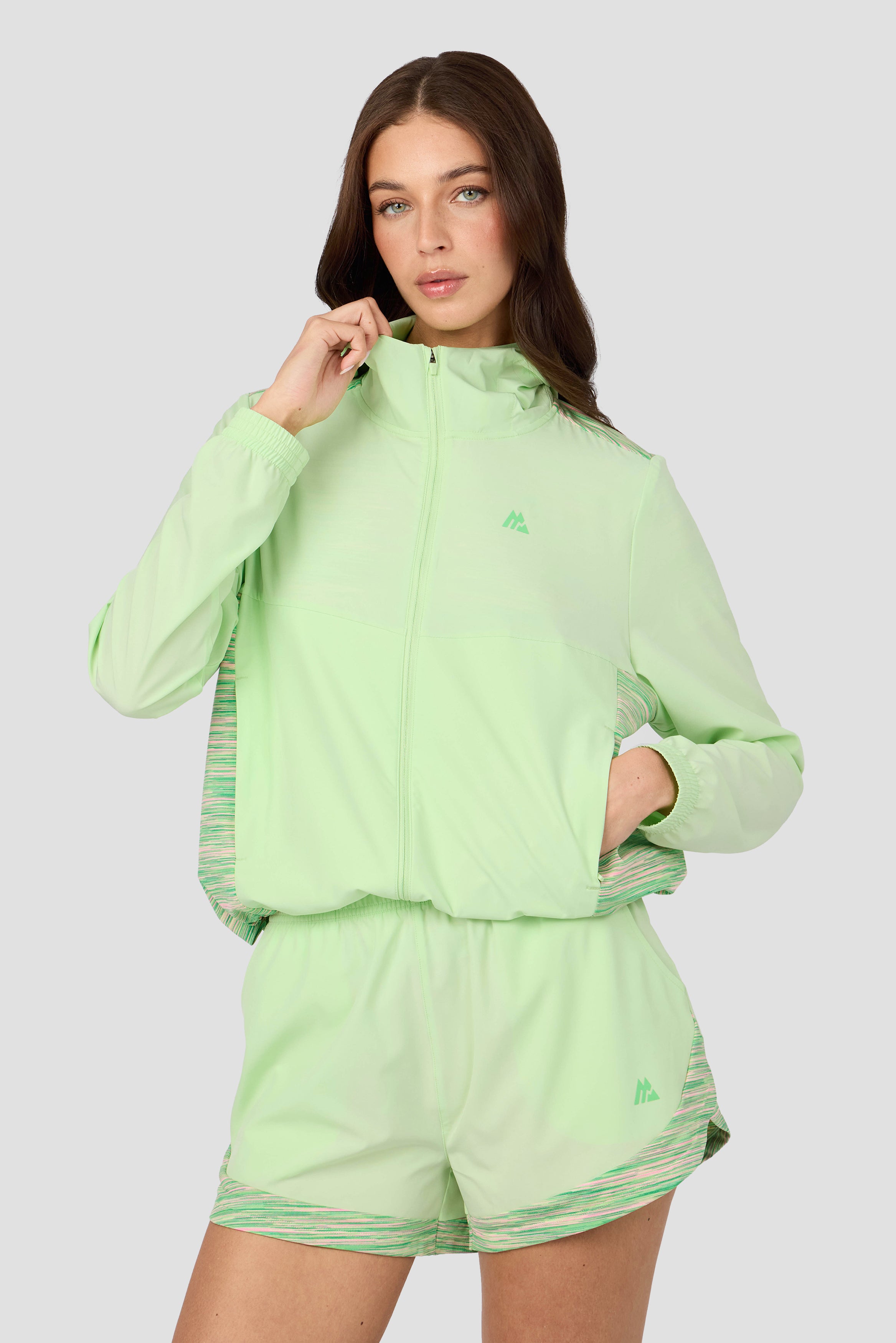 Montirex Women's Trail 1/4 Zip - Green/Pink Sportswear Top
