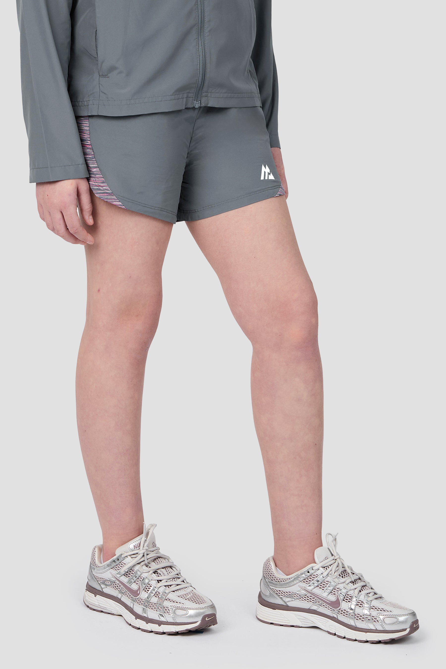 Girls Trail Panel Short - Grey Multi/Pink