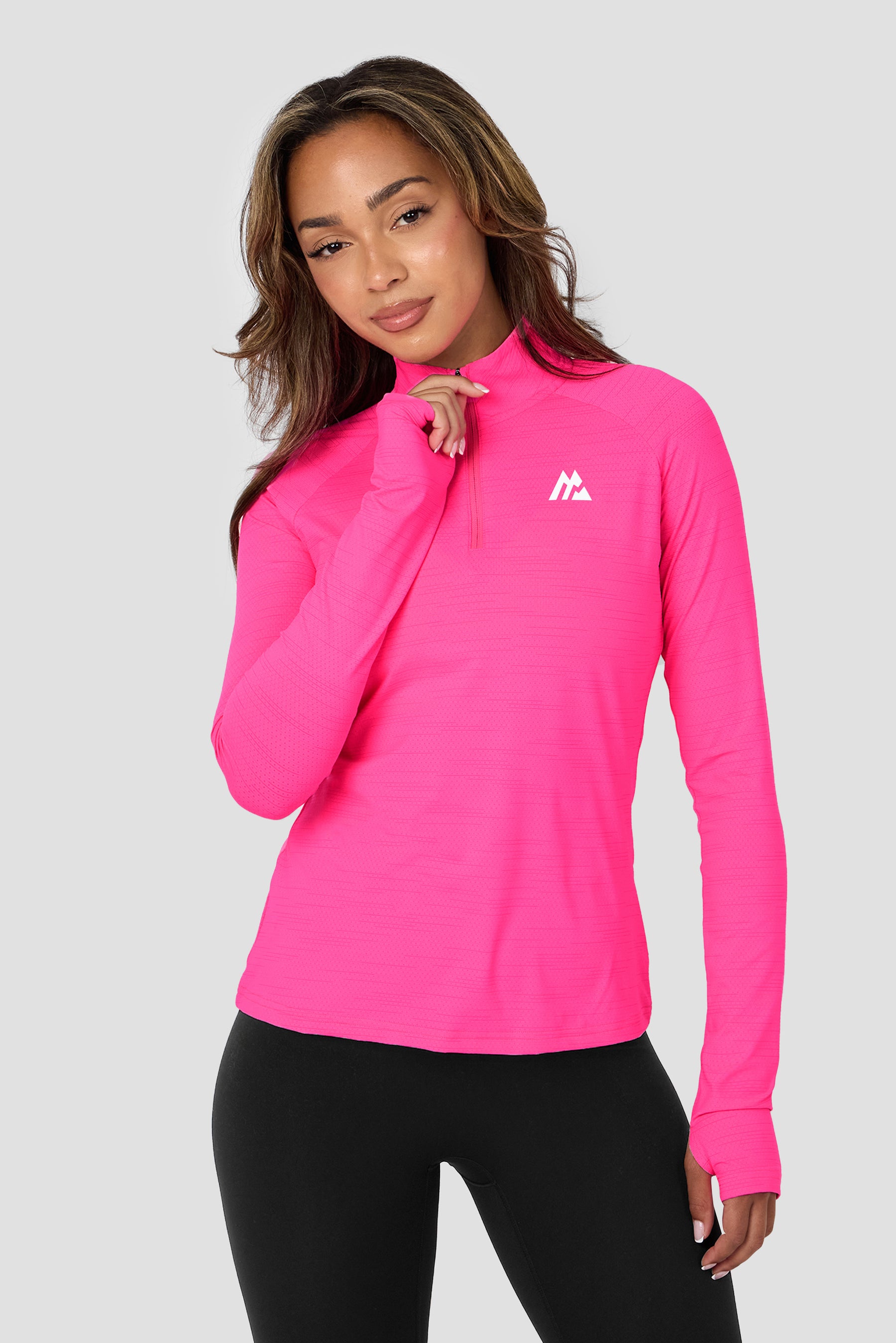 Women's Fly 1/4 Zip - Neon Pink/Hibiscus/Fuchsia 