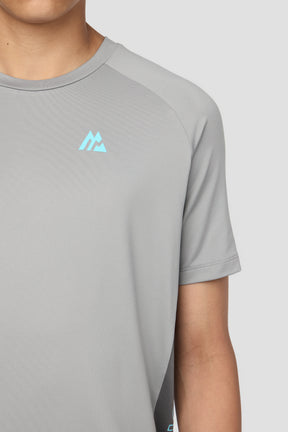 Boys Optic T-Shirt - Platinum Grey/Cement Grey/Neon Sky