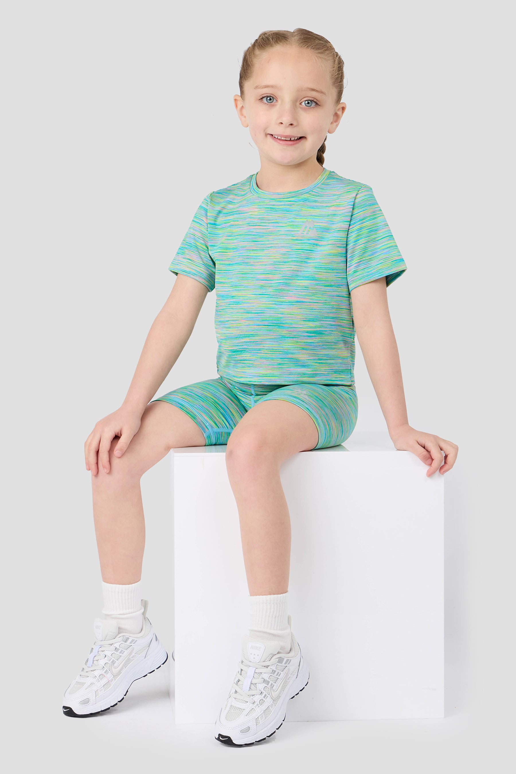 Infant Girl's Trail T-Shirt/Trail Cycling Short - Green/Blue/Lilac/Pink