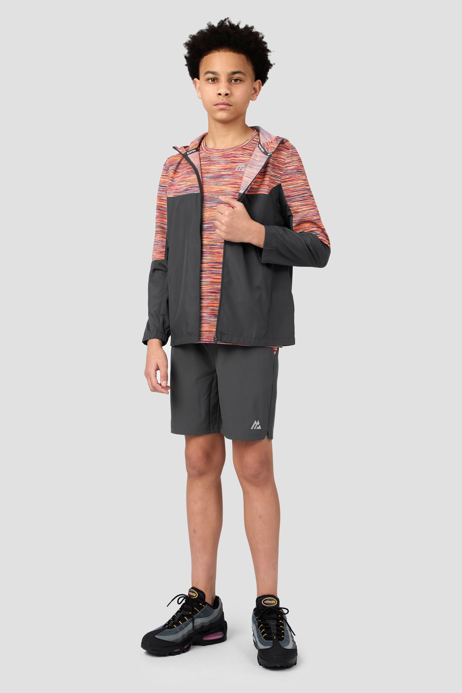 Boys Trail T-Shirt - Grey/Orange/Red/Blue