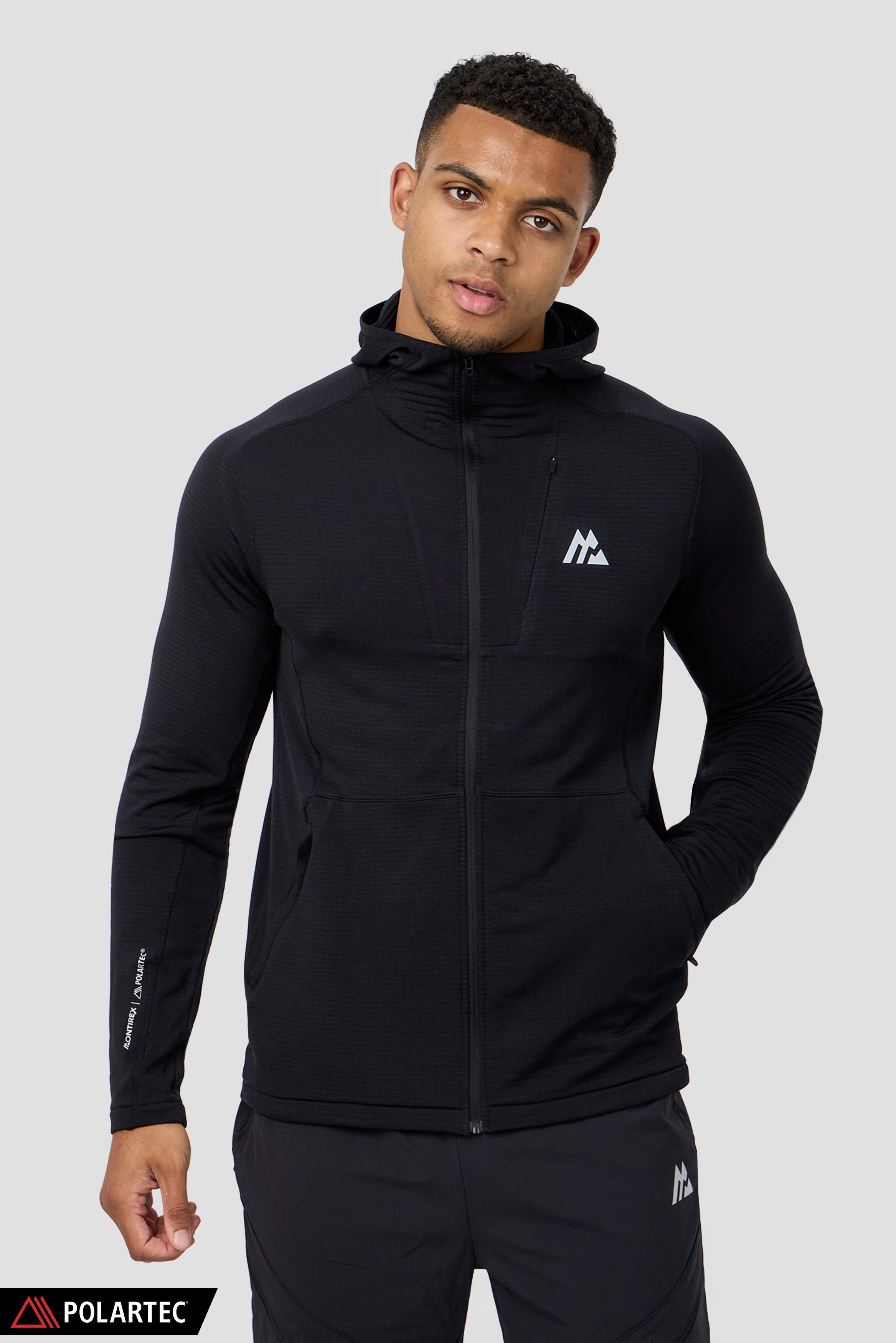 Pinnacle Polartec® Hood Black | Montirex Sportswear Gymwear