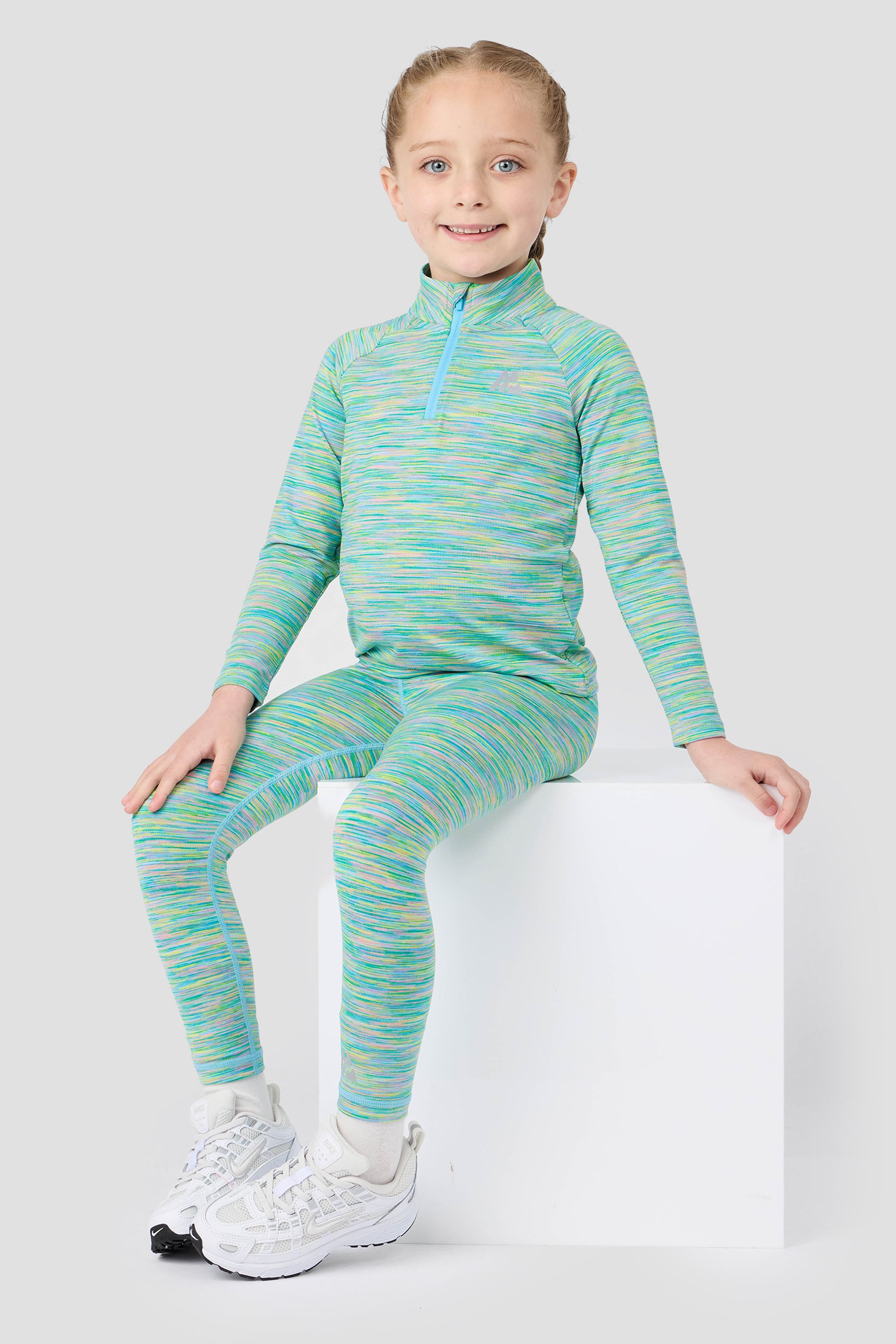 Infant Girl's Trail 1/4 Zip/Legging Set - Green/Blue/Lilac/Pink