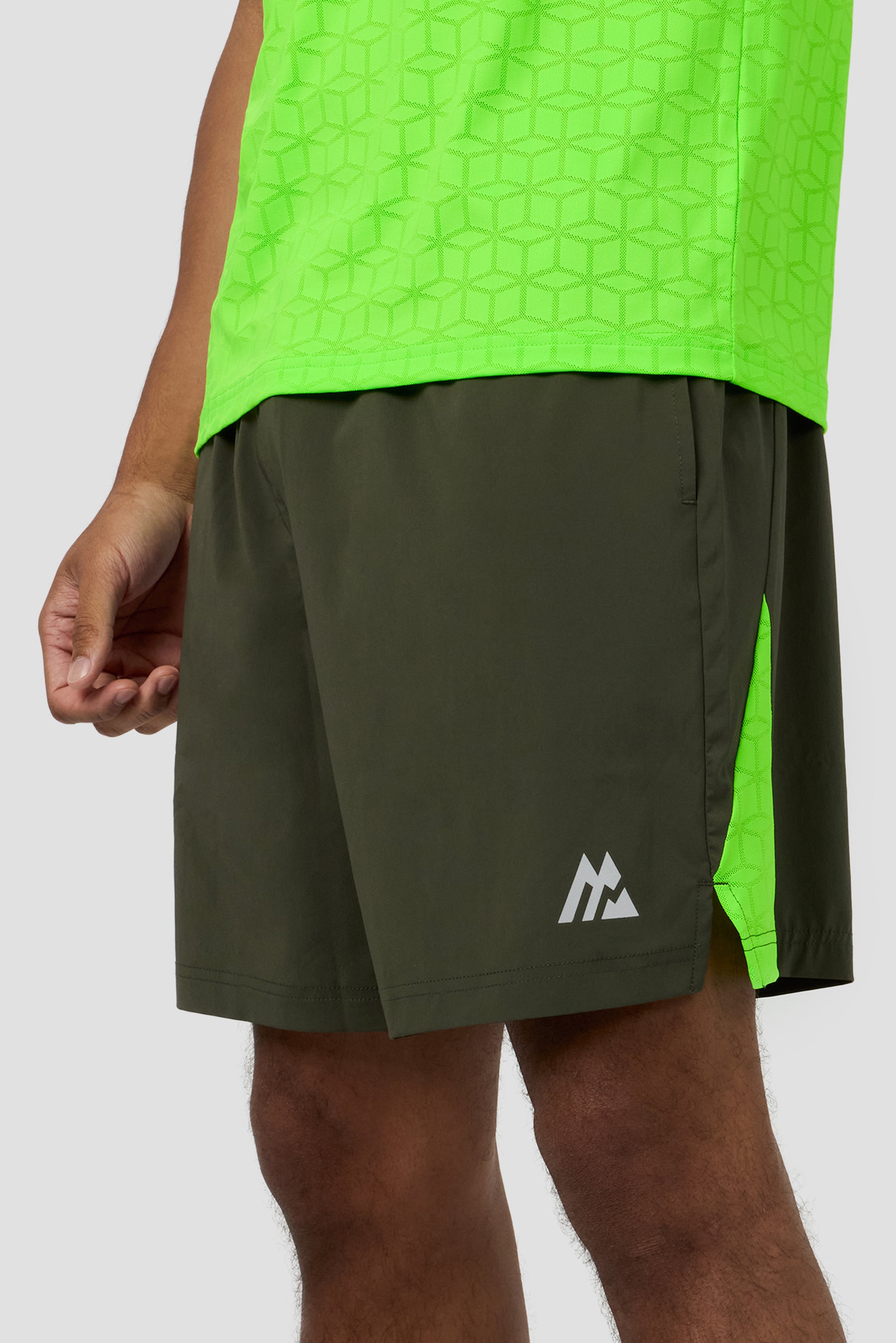 Cube Short - Elm/Neon Green