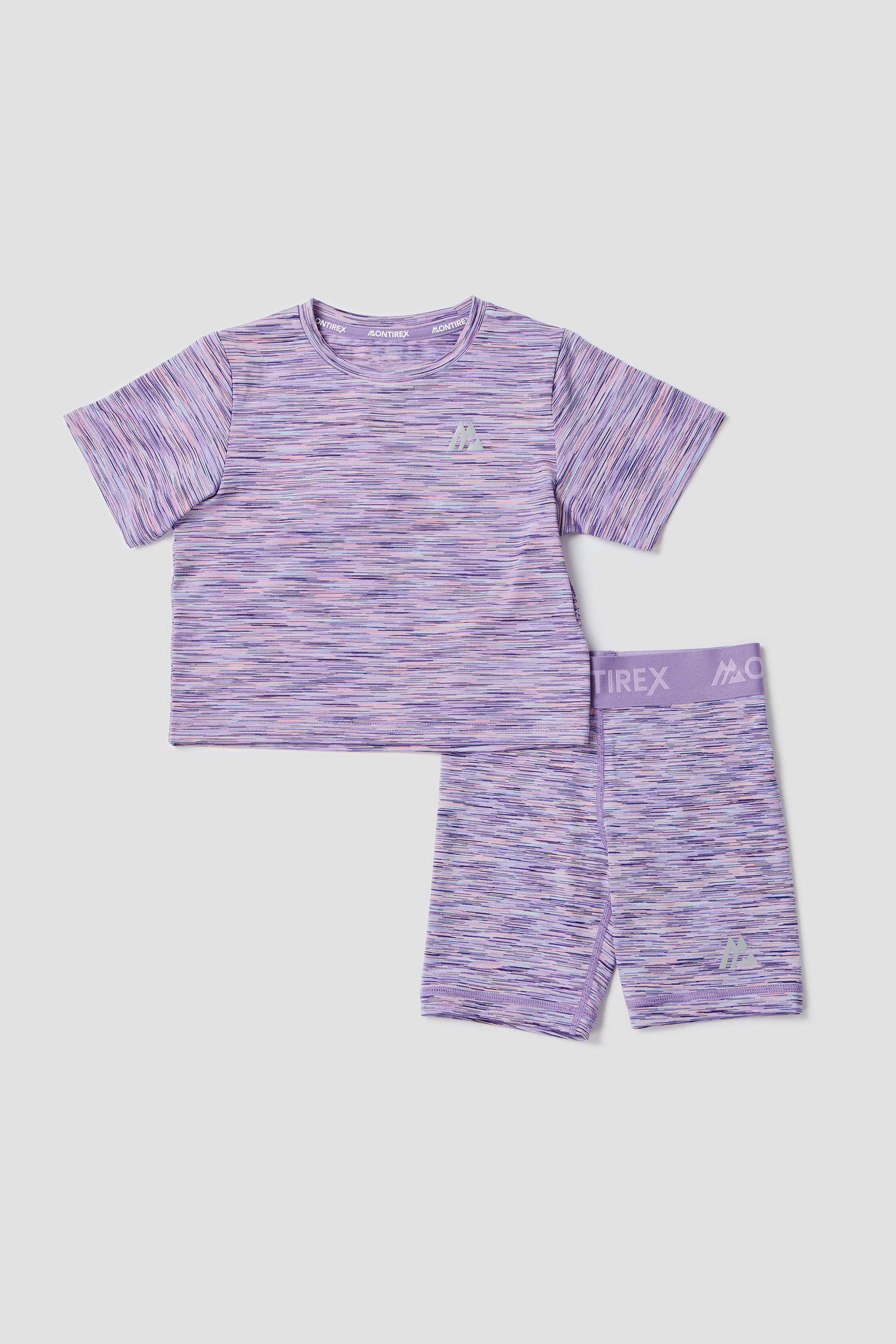 Infant Girls Trail T-Shirt/Cycling Short Set- Purple/Lilac/Pink