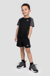 Infant Sprint T-Shirt/Short Set - Black/Jet Grey