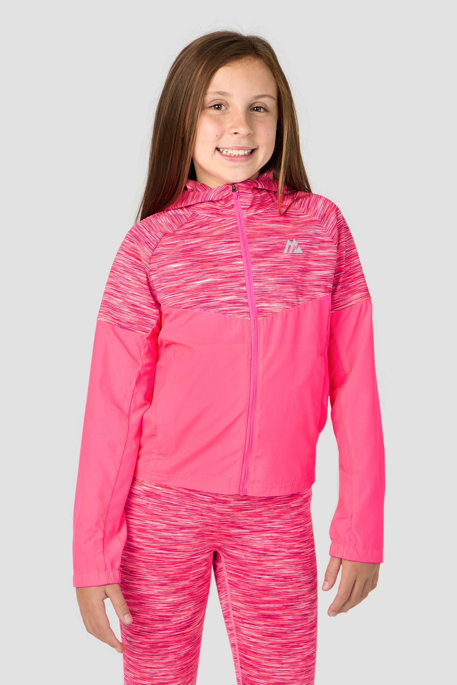 Girls Trail Windbreaker - Fuchsia/White