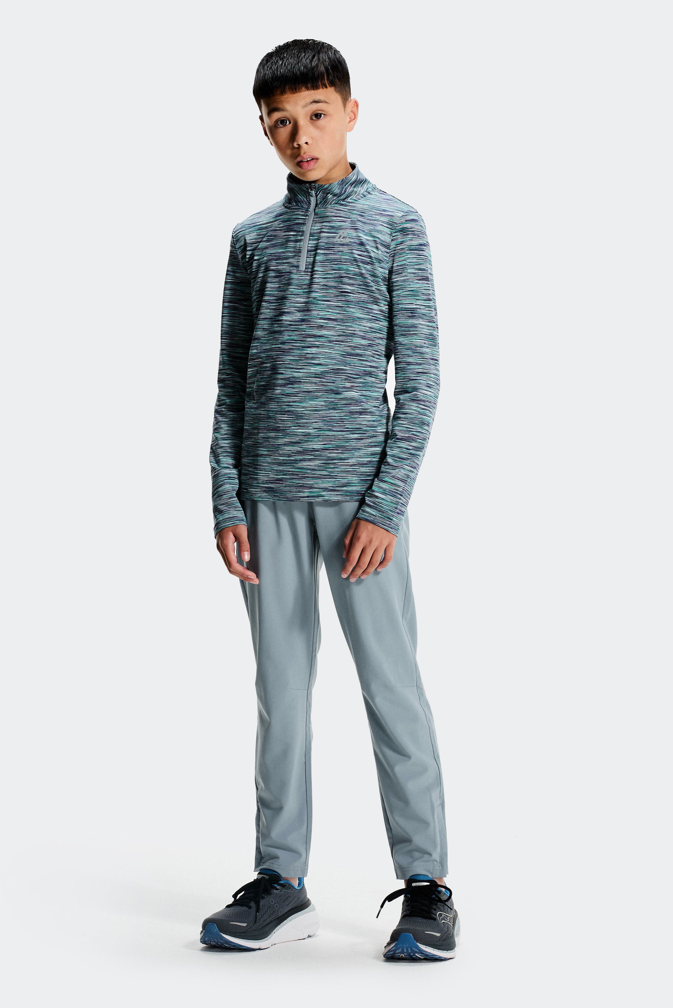 Montirex Boys Trail 1/4 Zip Sportswear - Grey/Purple/Green