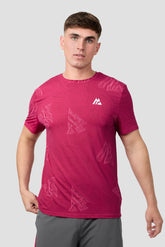 Geo M Print T-Shirt - Cerise