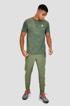 Men's Glitch Seamless T-Shirt - Greyed Indigo/Electric Lime