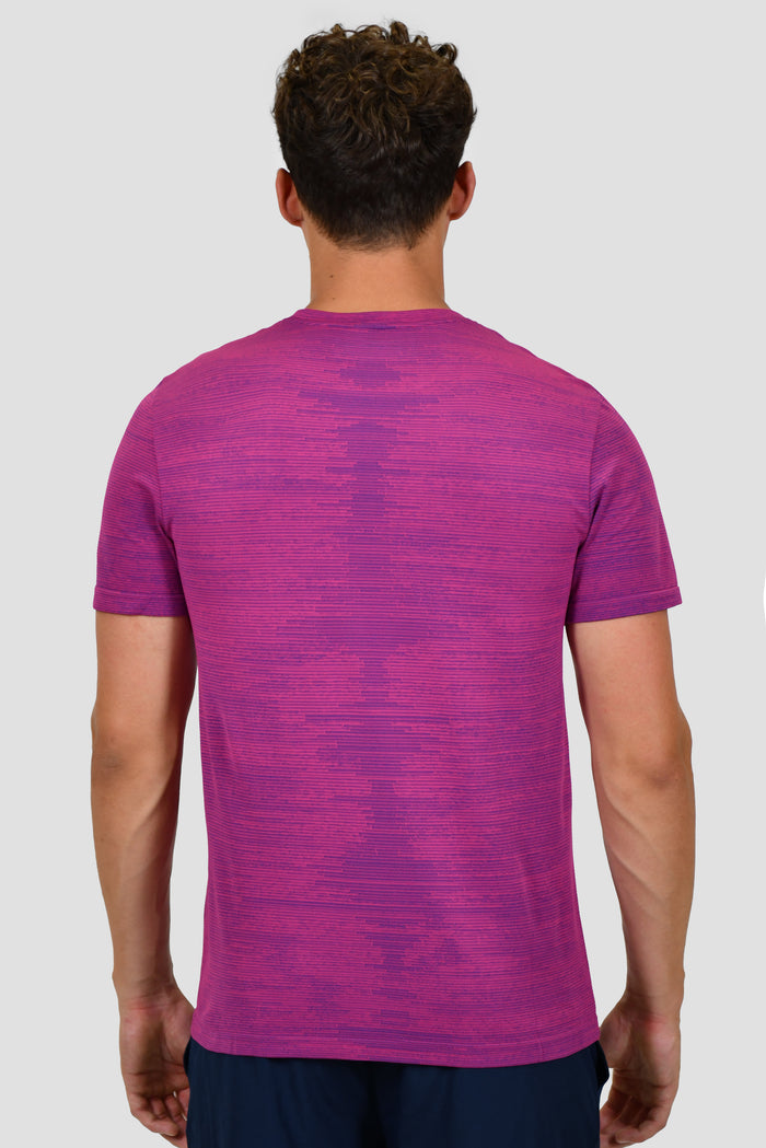 Glitch Seamless T-Shirt - Magenta/Marine Blue