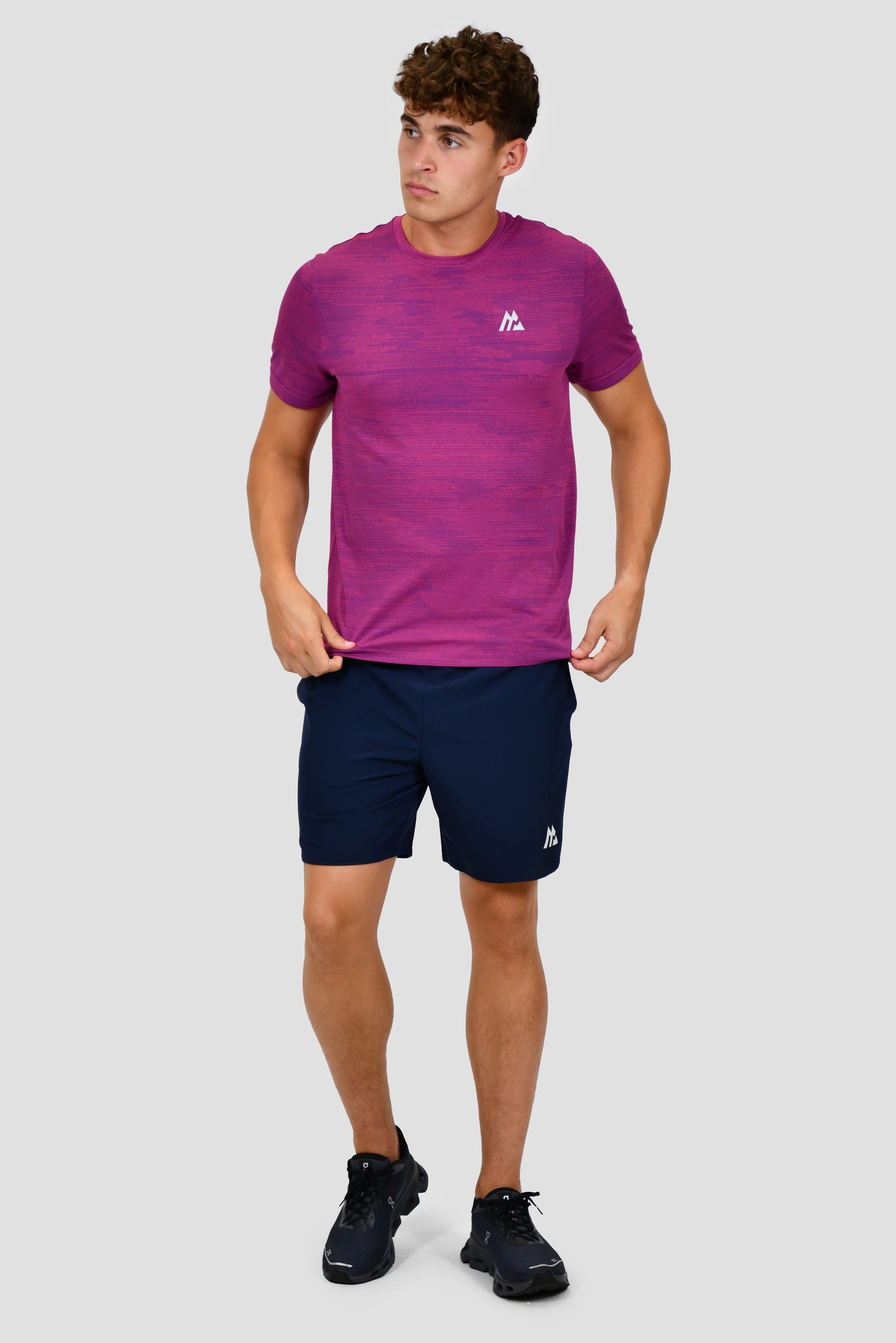 Glitch Seamless T-Shirt - Magenta/Marine Blue