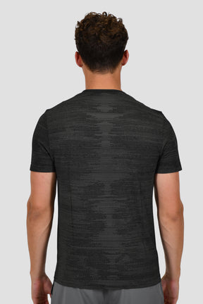 Men's Glitch Seamless T-Shirt - Black/Platinum Grey