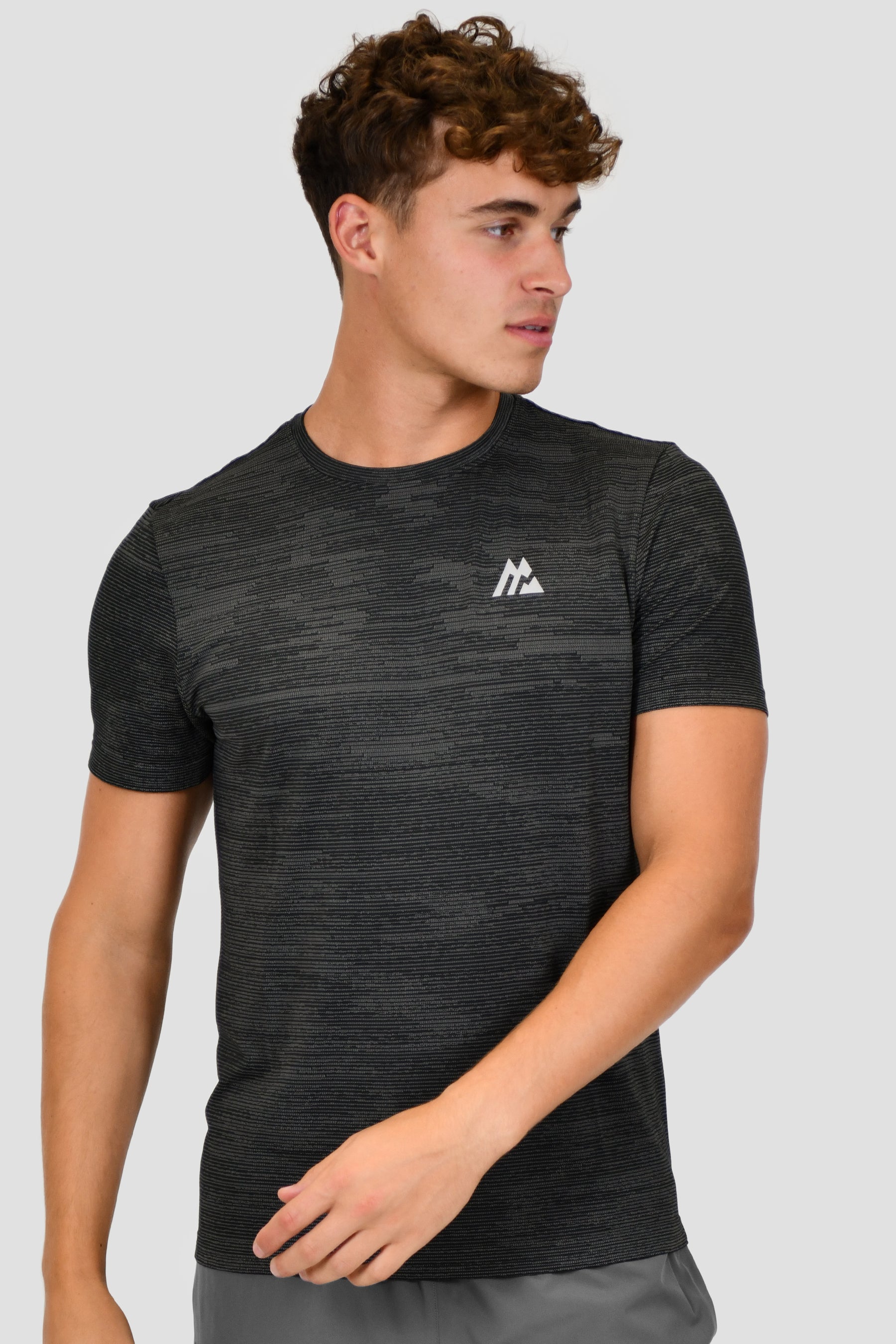 Men's Glitch Seamless T-Shirt - Black/Platinum Grey