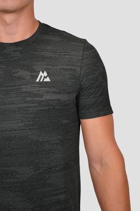 Men's Glitch Seamless T-Shirt - Black/Platinum Grey