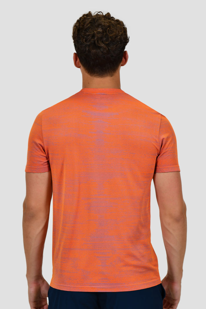 Glitch Seamless T-Shirt - Fiery Orange/Neon Blue