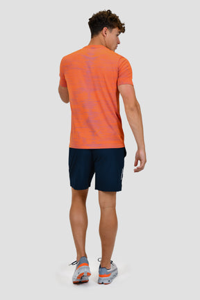 Glitch Seamless T-Shirt - Fiery Orange/Neon Blue